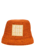 Jacquemus Orange Raffia Bucket Hat