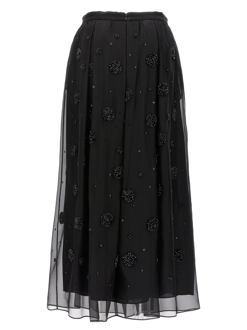 Max Mara Black Silk Midi Skirt