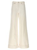 Agolde White Cotton High-Waisted Jean