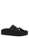 MM6 Maison Margiela Black Leather Slides