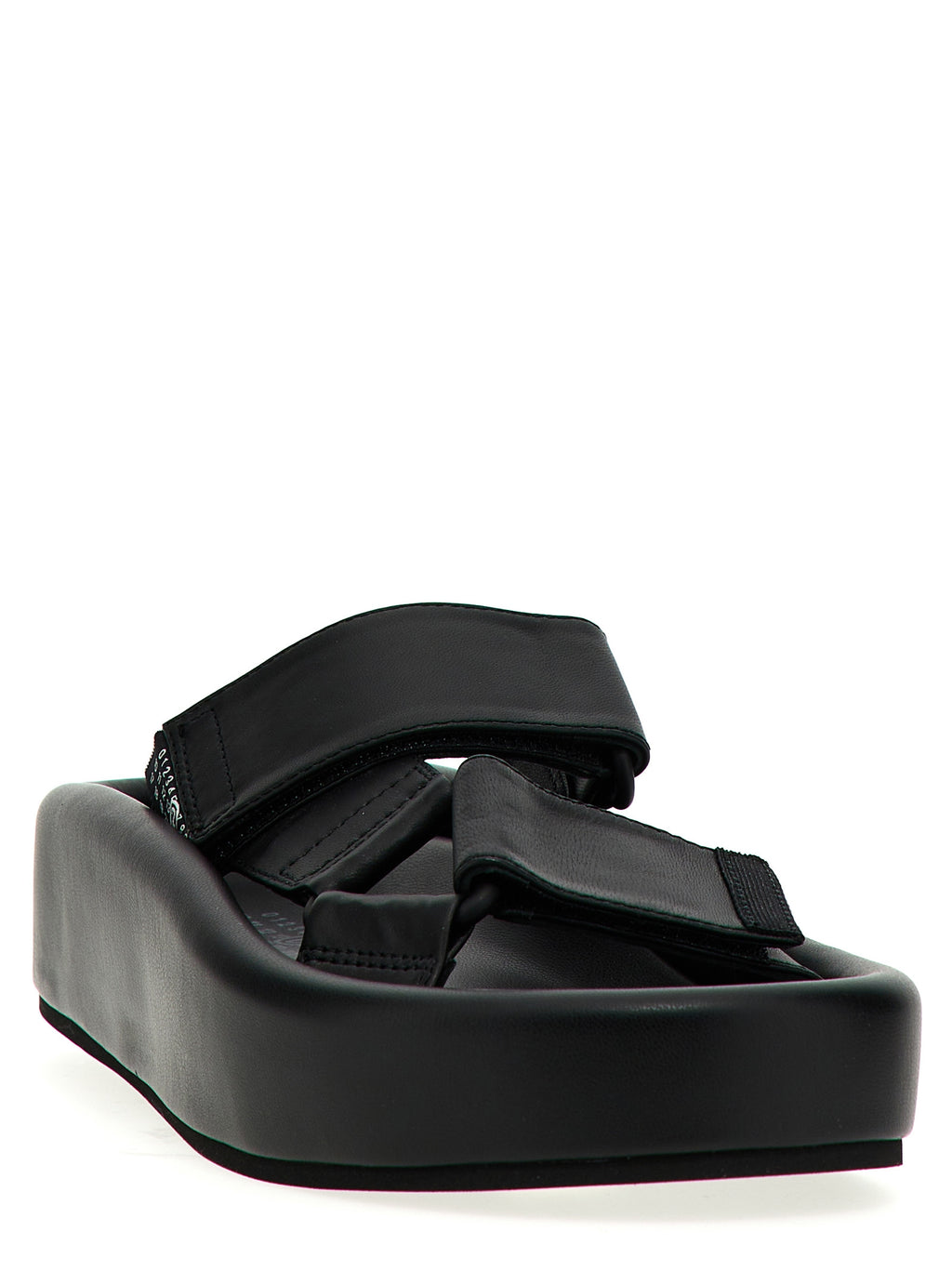 MM6 Maison Margiela Black Leather Slides