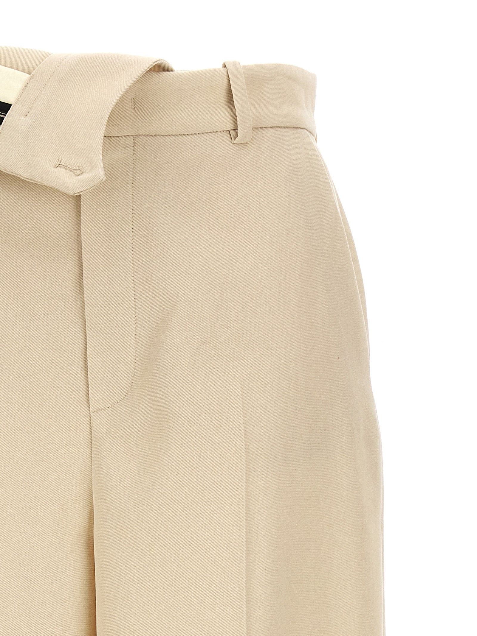 Fendi Beige Wool Casual Pants