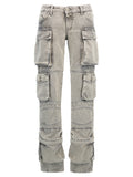 The Attico Gray Cotton Cargo Pants