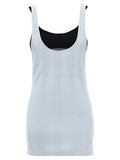 The Attico Blue Cotton Tank Tops