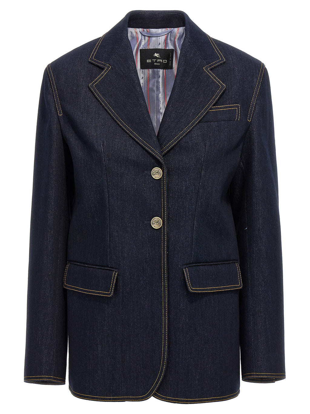 Etro Blue Cotton Blazer