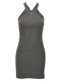 Courrèges Gray Cotton Short Dress
