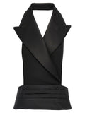 Dolce & Gabbana Black Silk Sleeveless Jacket