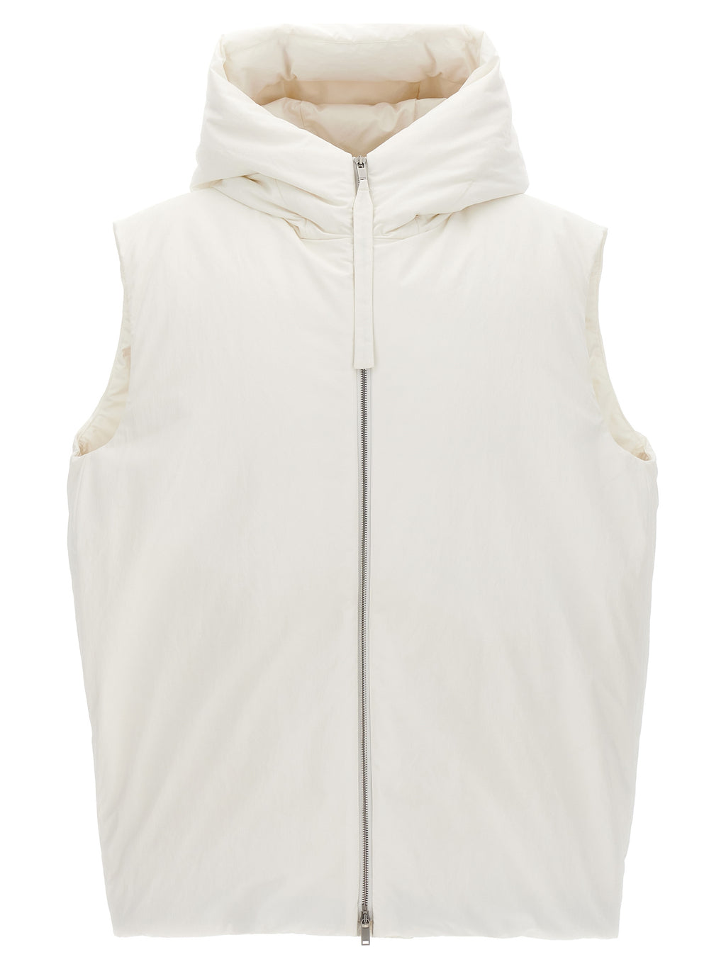 Jil Sander White Polyester Sleeveless Jacket