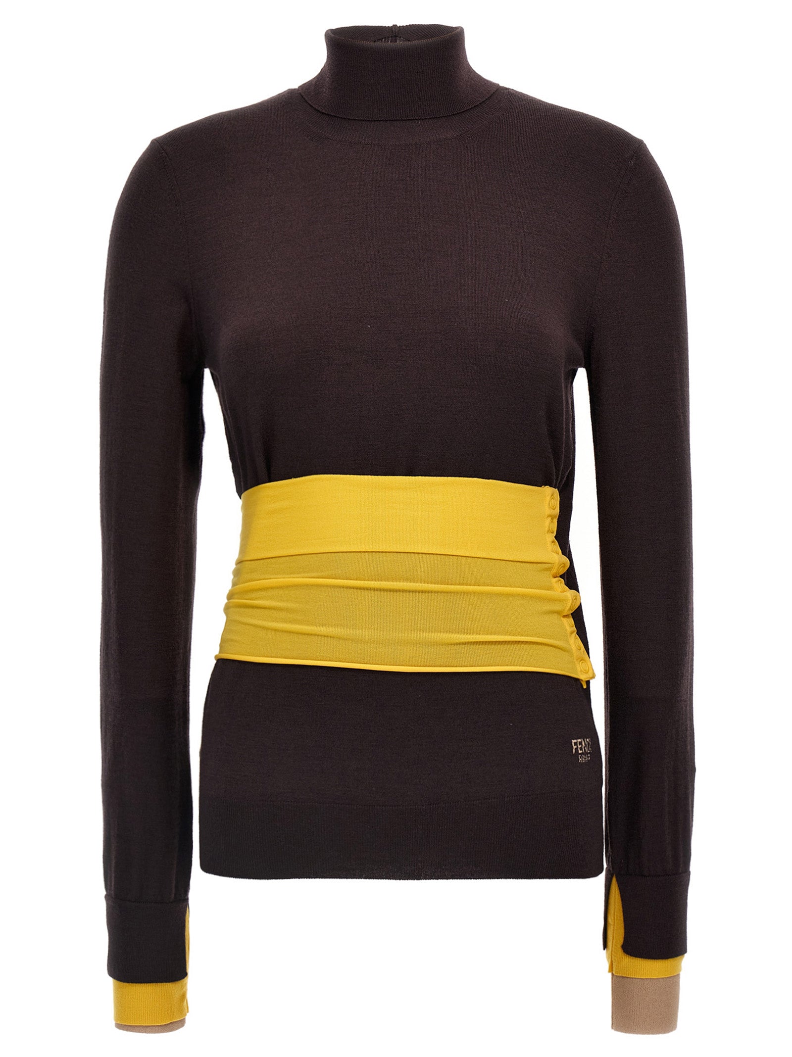 Fendi Purple Virgin Wool Cardigan