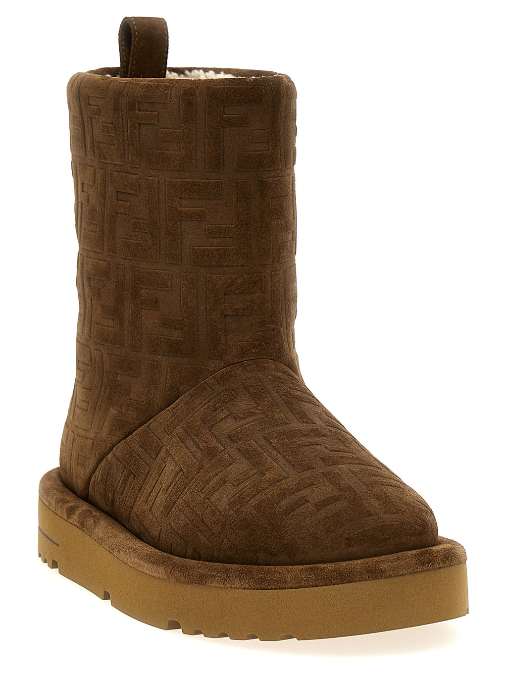 Fendi Brown Calf Leather Bos Taurus Ankle Boots
