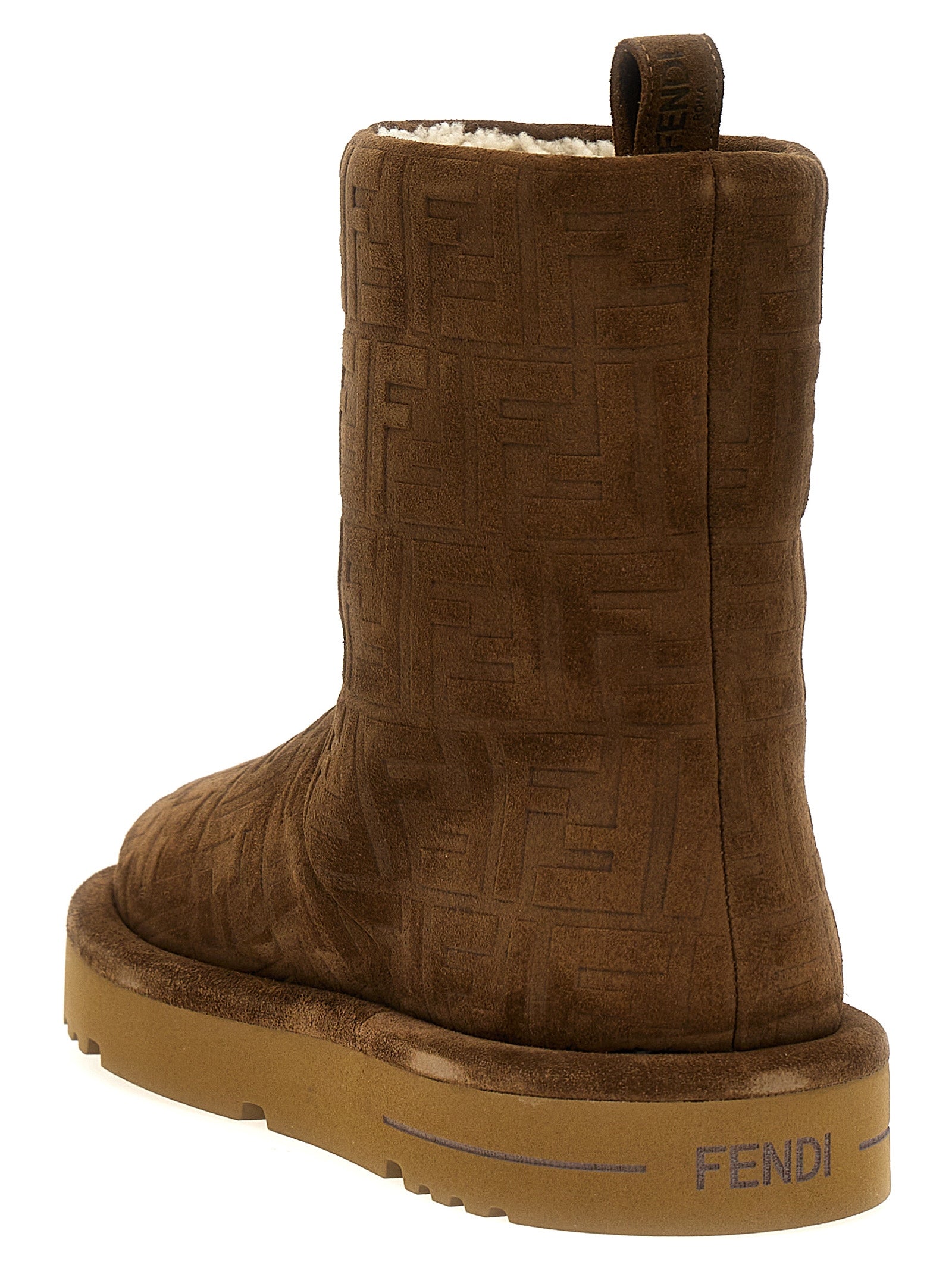 Fendi Brown Calf Leather Bos Taurus Ankle Boots