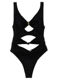 Elisabetta Franchi Black Polyamide One-Piece Swimsuit