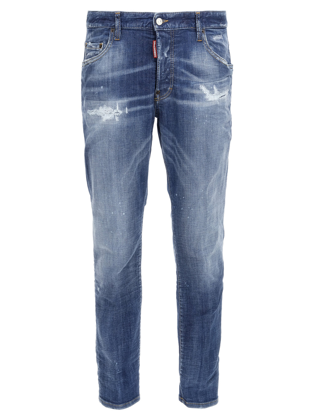 Dsquared² Blue Cotton Straight-Leg Jeans