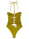 Elisabetta Franchi Bicolor Polyamide One-Piece Swimsuit