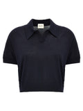 Khaite Blue Wool Shortsleeve Shirt