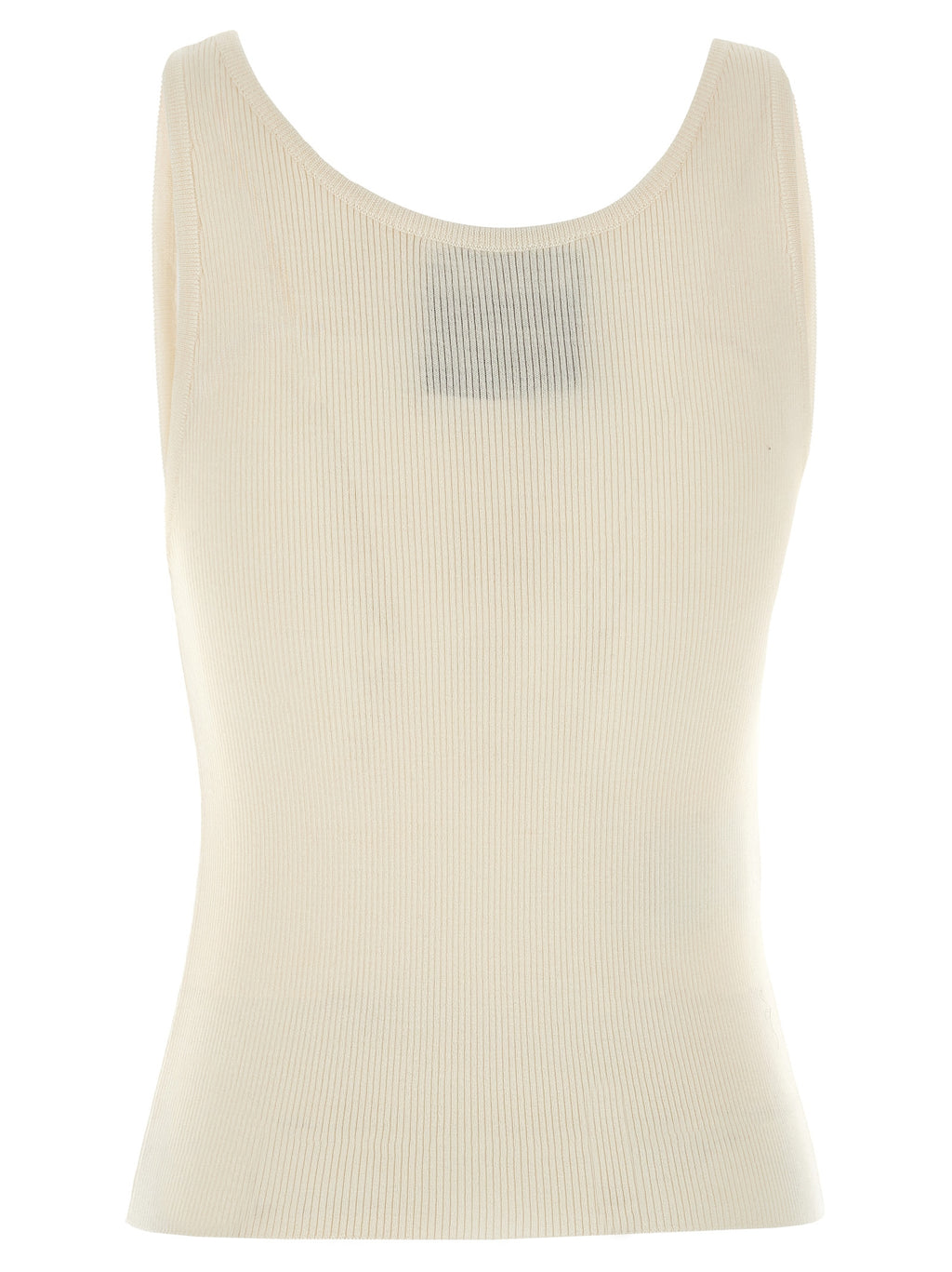 Moschino White Virgin Wool Sleeveles T-Shirt