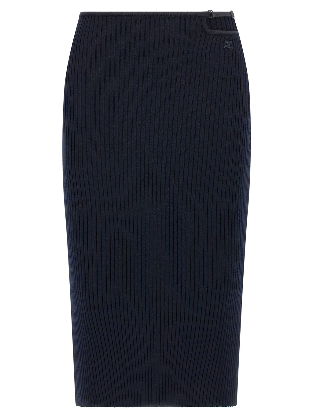 Courrèges Blue Viscose Midi Skirt