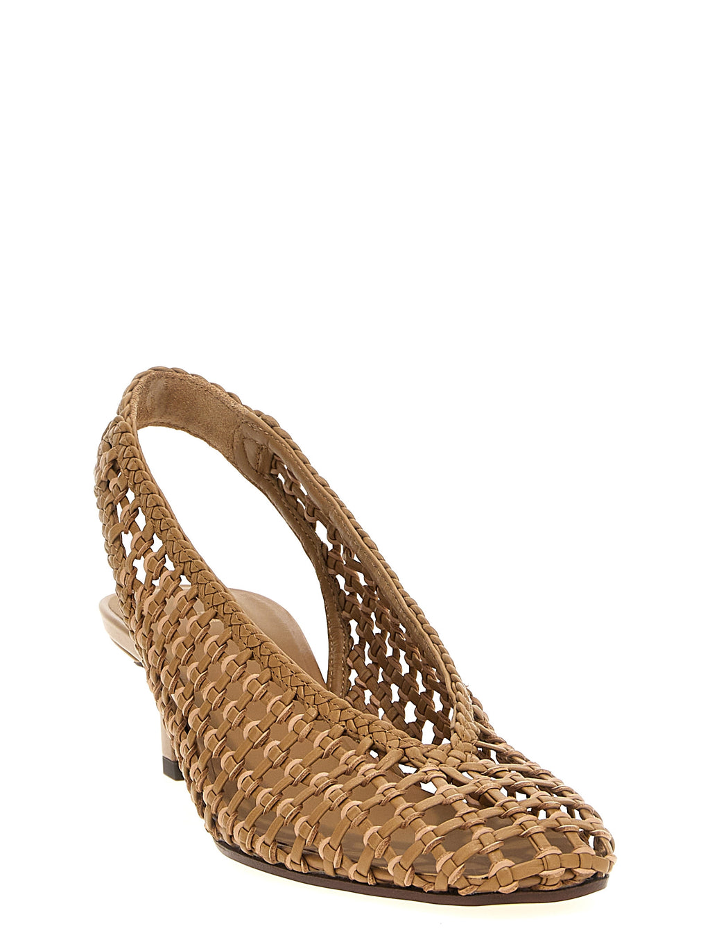 Fendi Brown Calfskin Mid Heel Pumps