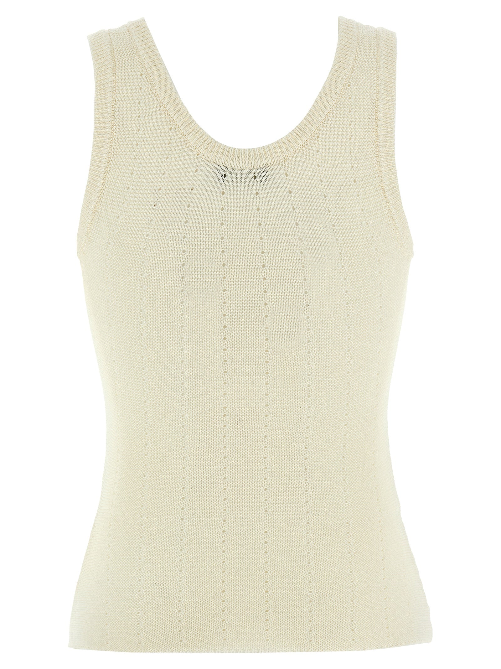 Etro White Silk Sleeveles T-Shirt
