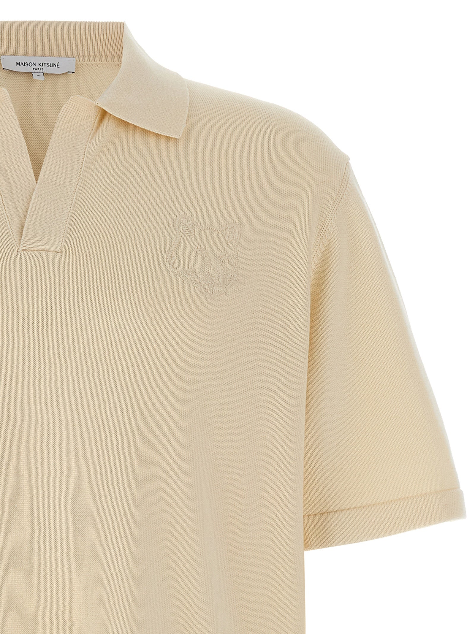 Maison Kitsuné Beige Cotton Polo Shirt