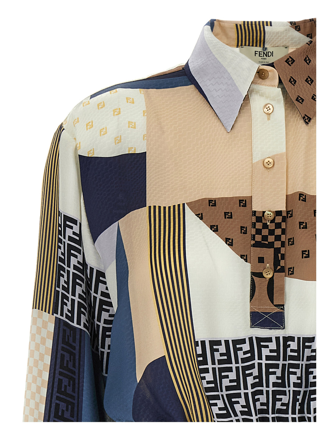 Fendi Multicolor Silk Midi Dress