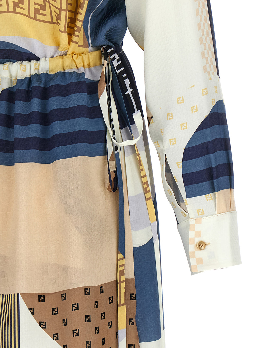 Fendi Multicolor Silk Midi Dress