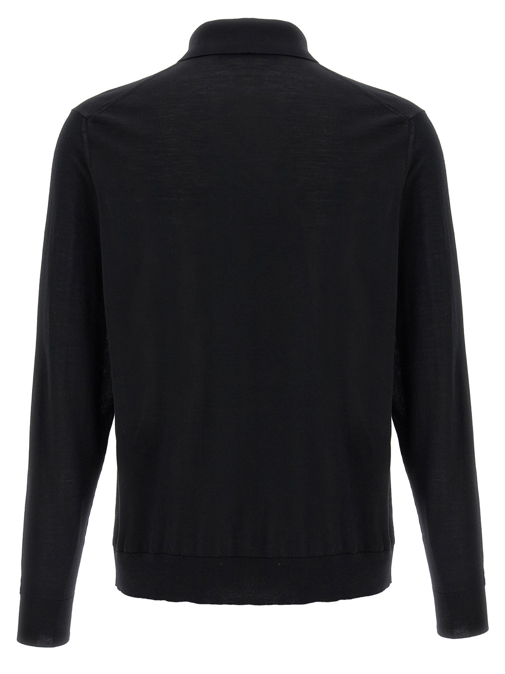 Kiton Black Wool Polo Shirt