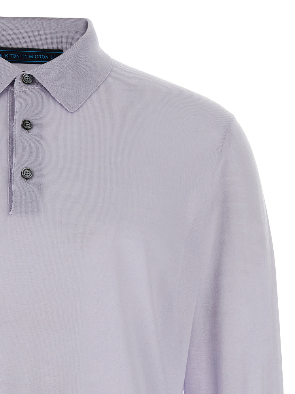 Kiton Blue Wool Polo Shirt