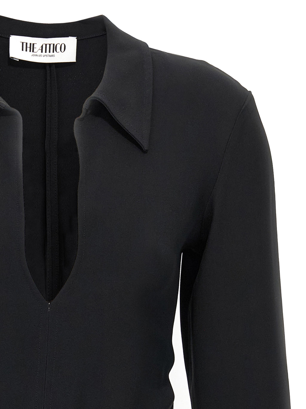 The Attico Black Marabou Short Dress