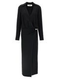 The Attico Black Marabou Midi Dress