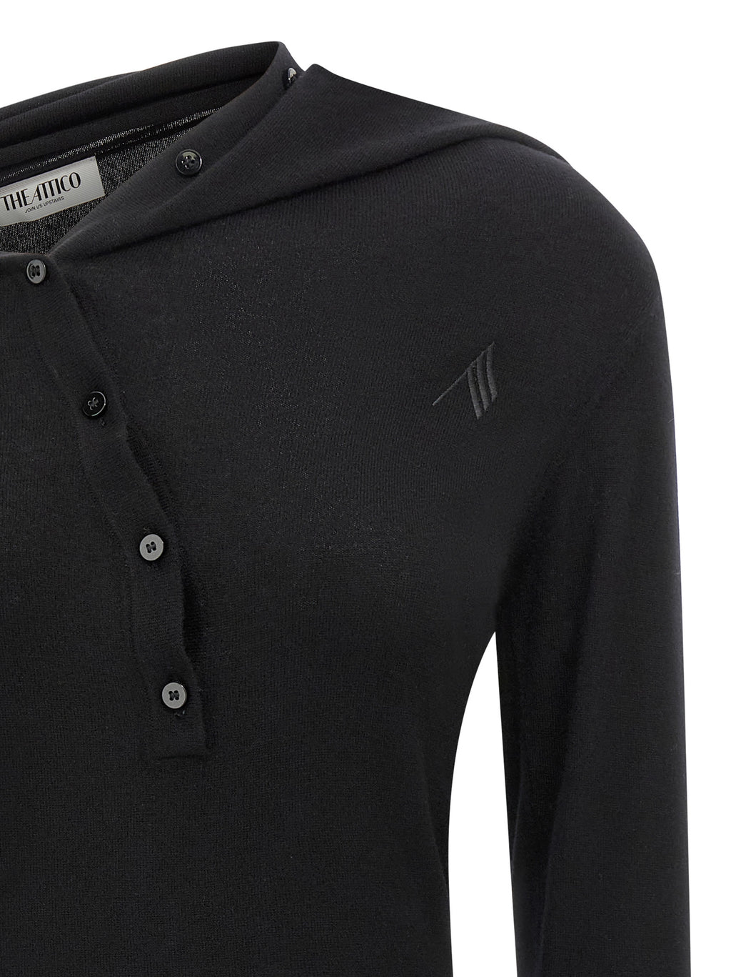 The Attico Black Virgin Wool Short Dress
