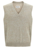 Maison Margiela Beige Cotton Sleeveles Sweater