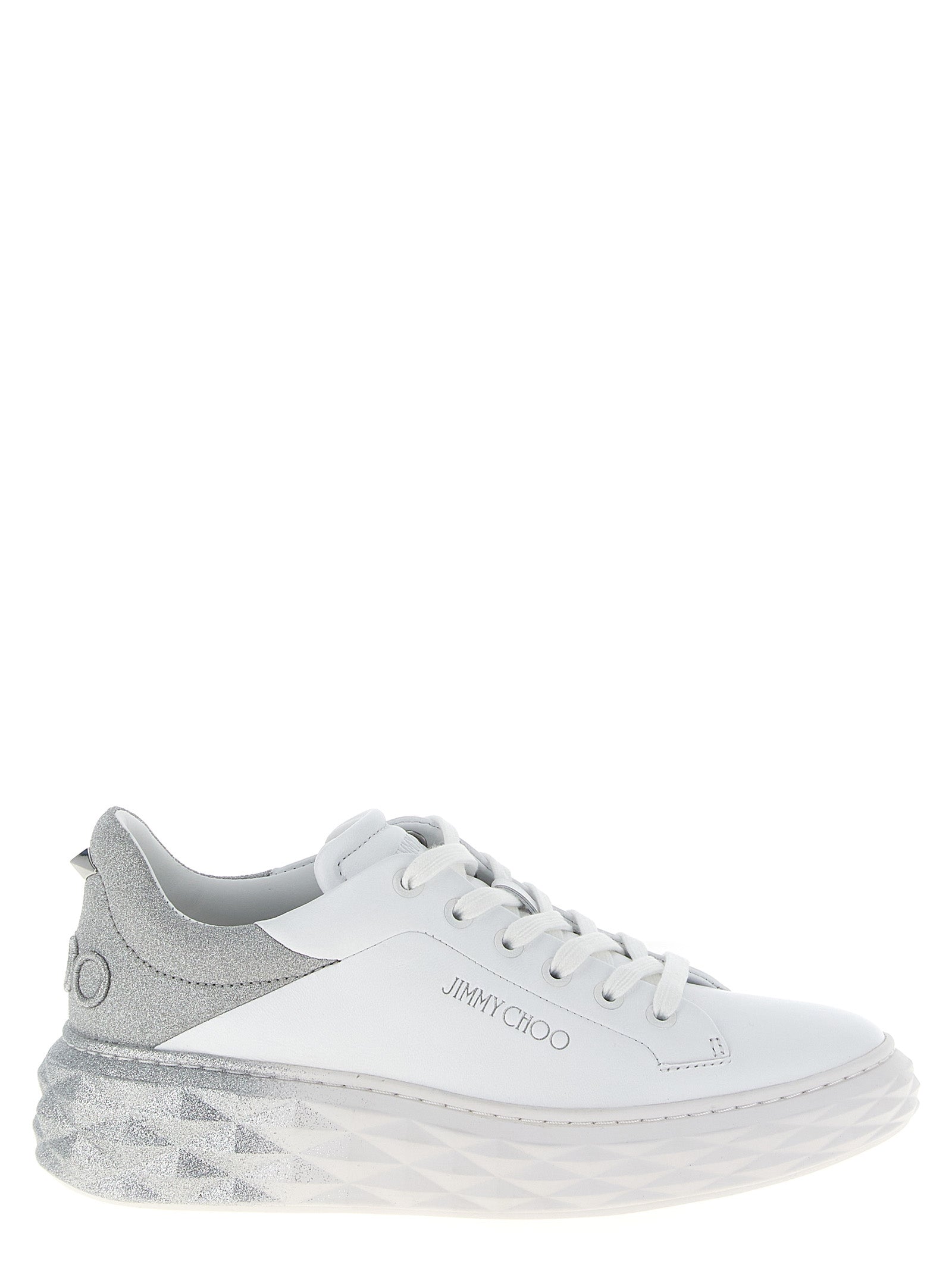 Jimmy Choo Silver Leather Chunky Sneakers