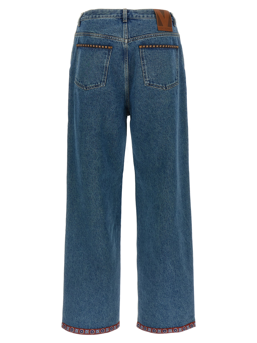 Valentino Garavani Blue Polyamide Straight-Leg Jeans