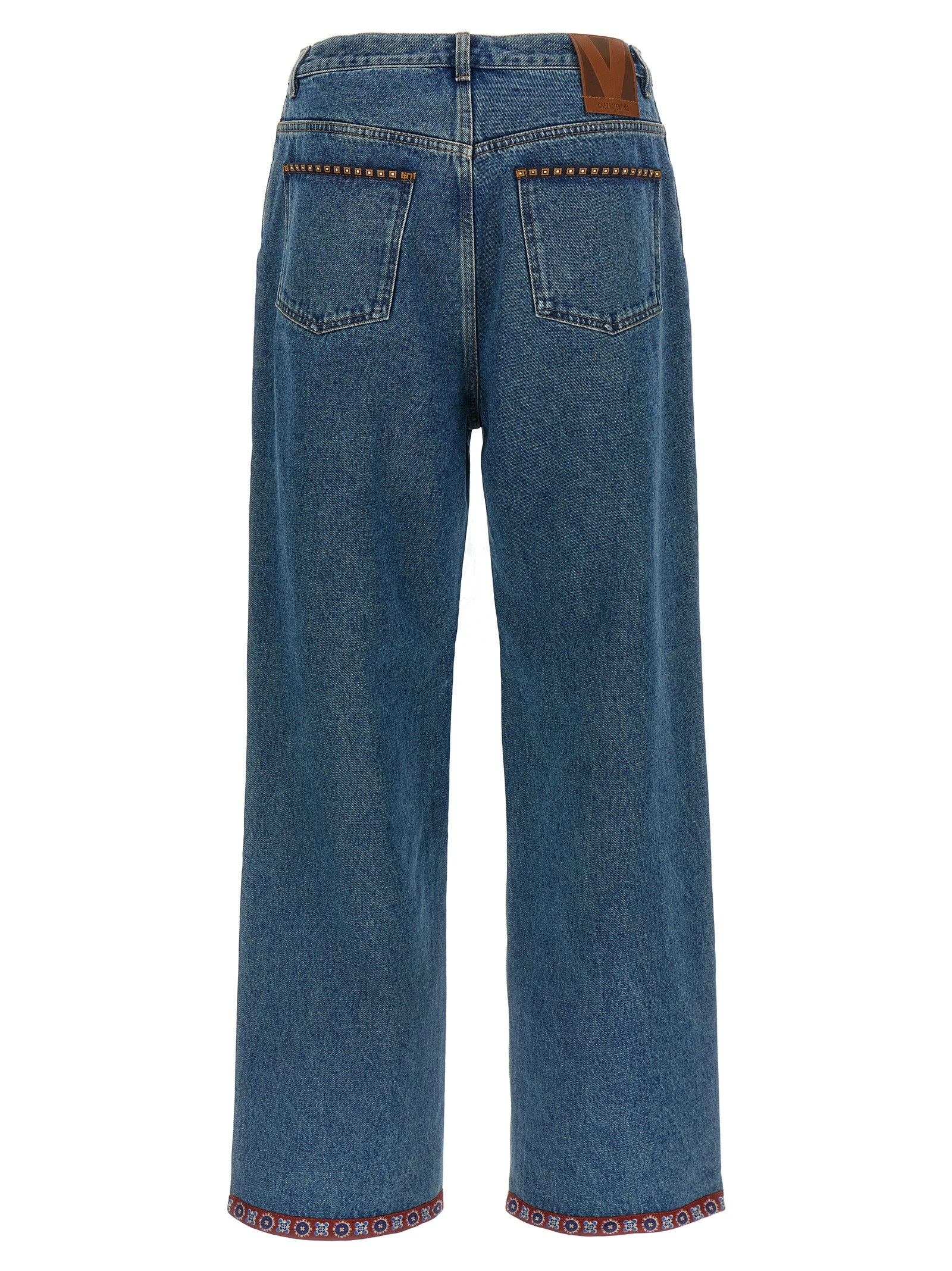 Valentino Garavani Blue Polyamide Straight-Leg Jeans