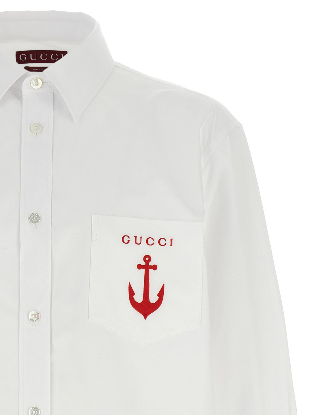Gucci White Cotton Blouse