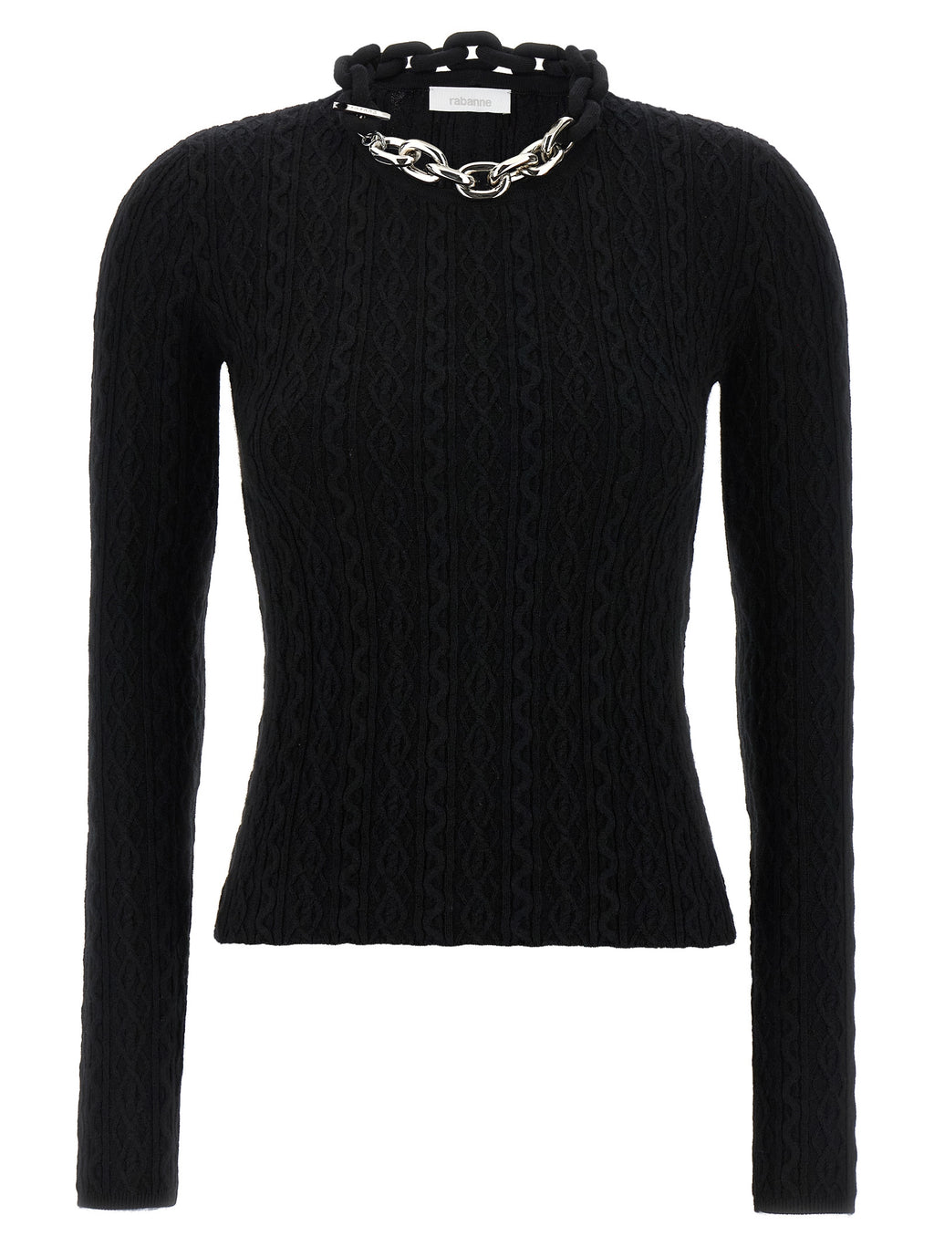 Paco Rabanne Black Wool Cardigan