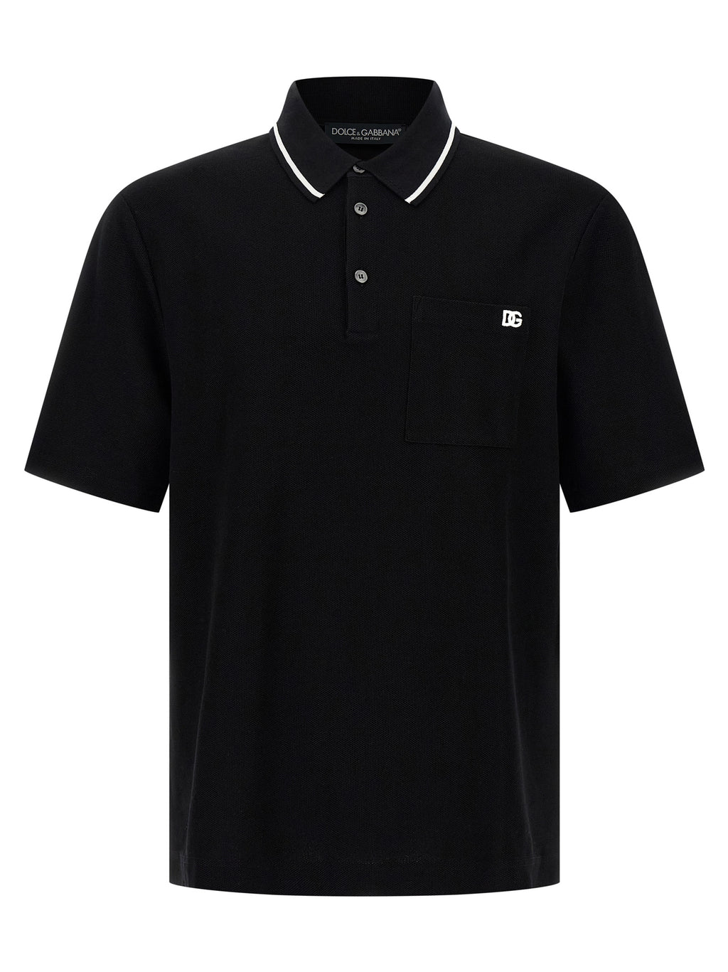 Dolce & Gabbana Black Cotton Polo Shirt
