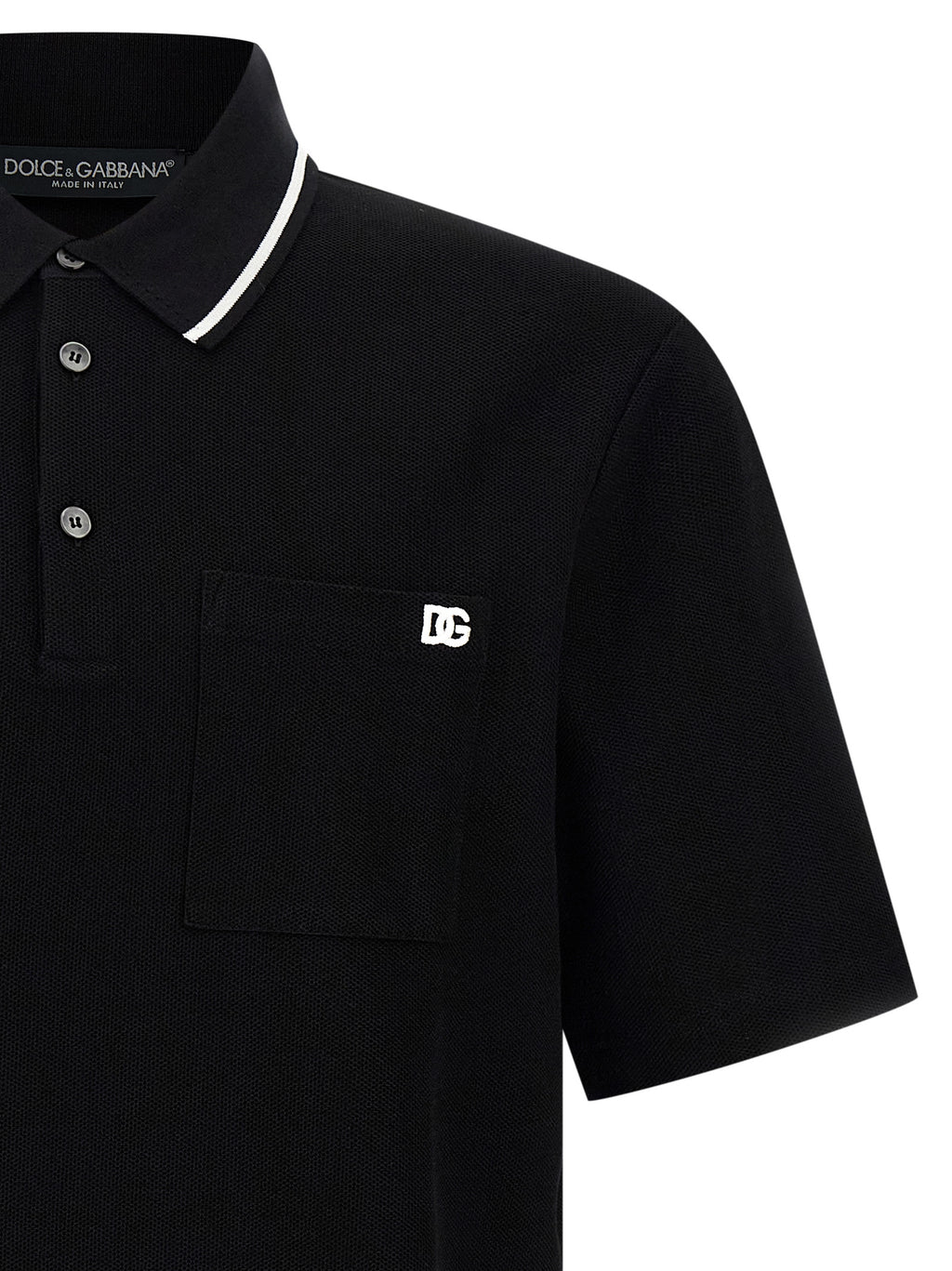Dolce & Gabbana Black Cotton Polo Shirt