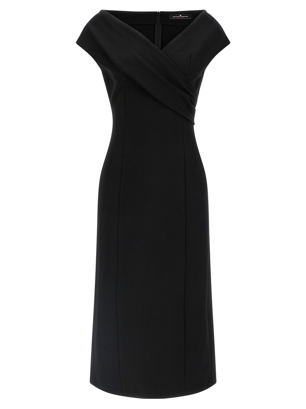 Ermanno Scervino Black Viscose Midi Dress