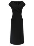 Ermanno Scervino Black Viscose Midi Dress