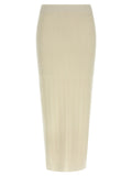 Max Mara White Cashmere Midi Skirt