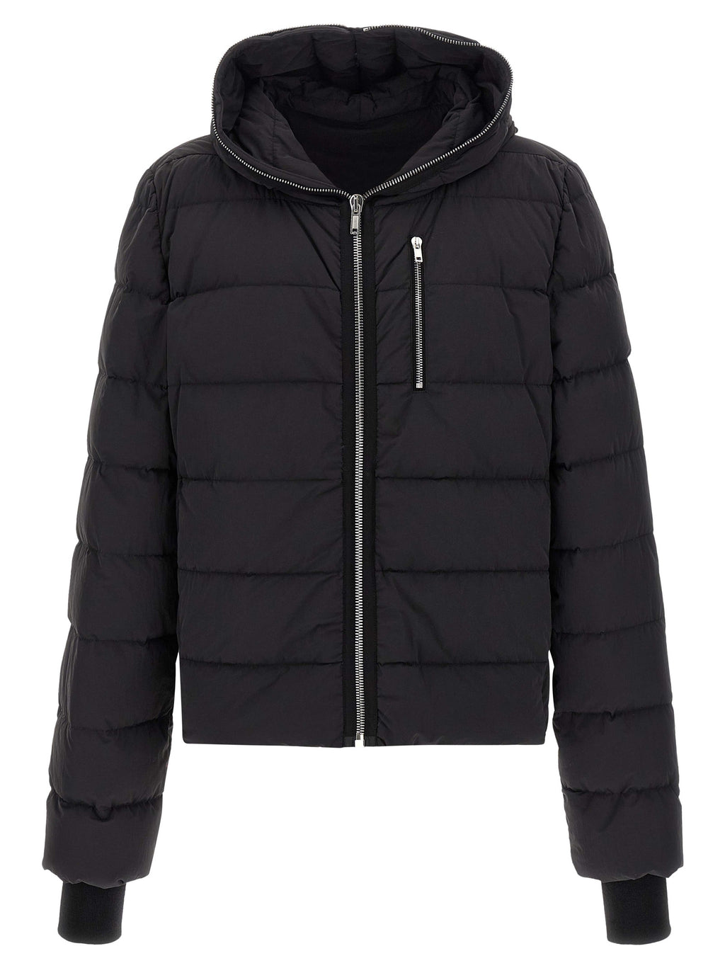Rick Owens Black Nylon Full-Length Jacket