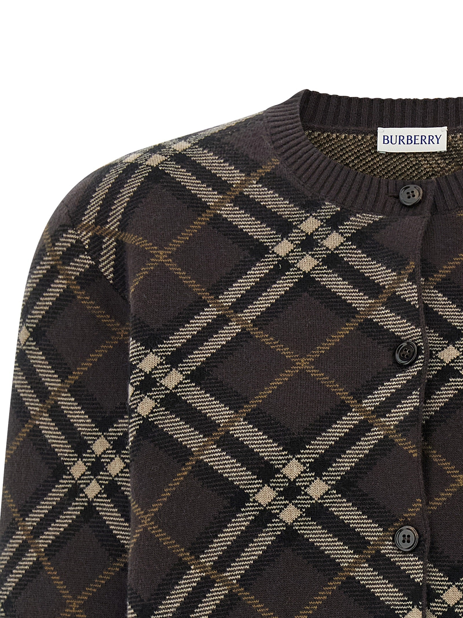 Burberry Brown Wool Cardigan