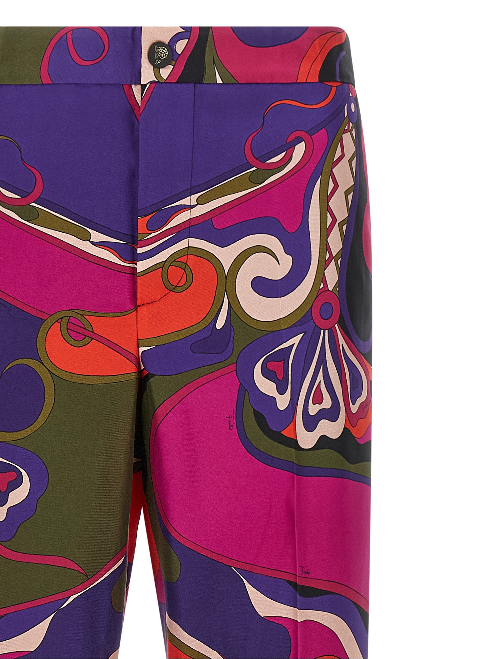 Emilio Pucci Multicolor Silk Casual Pants