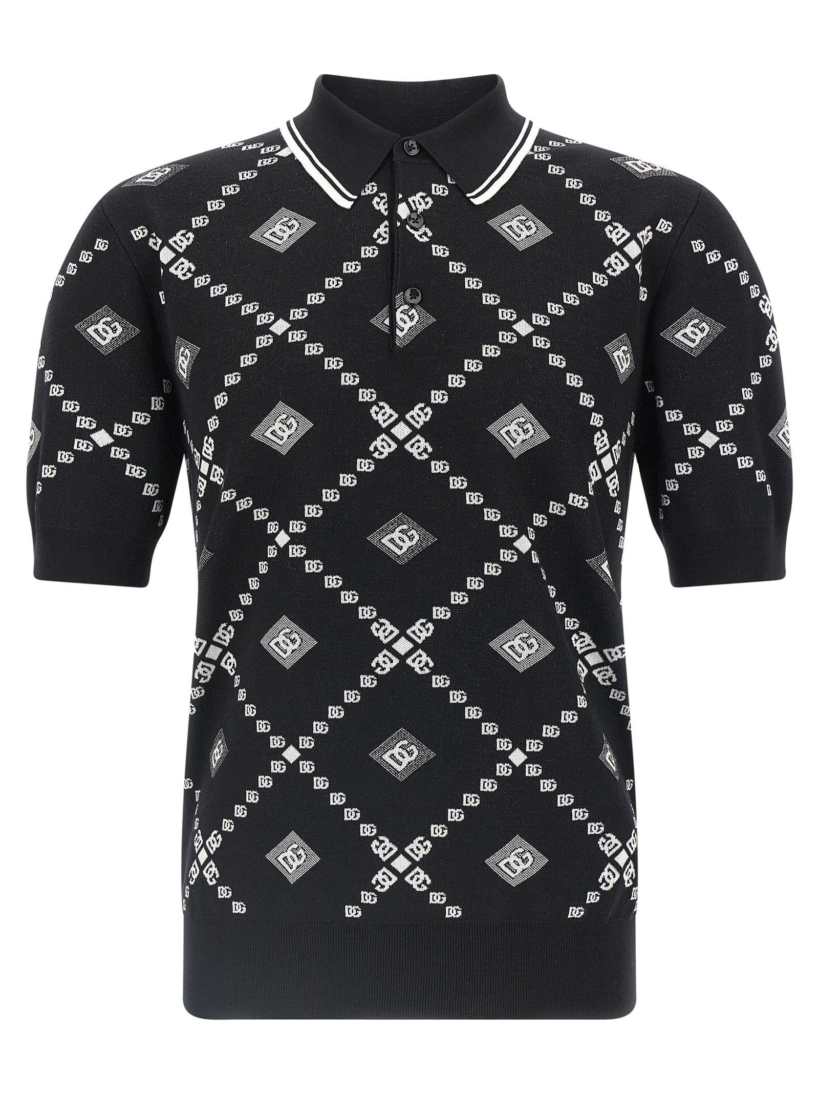 Dolce & Gabbana Bicolor Cashmere Polo Shirt