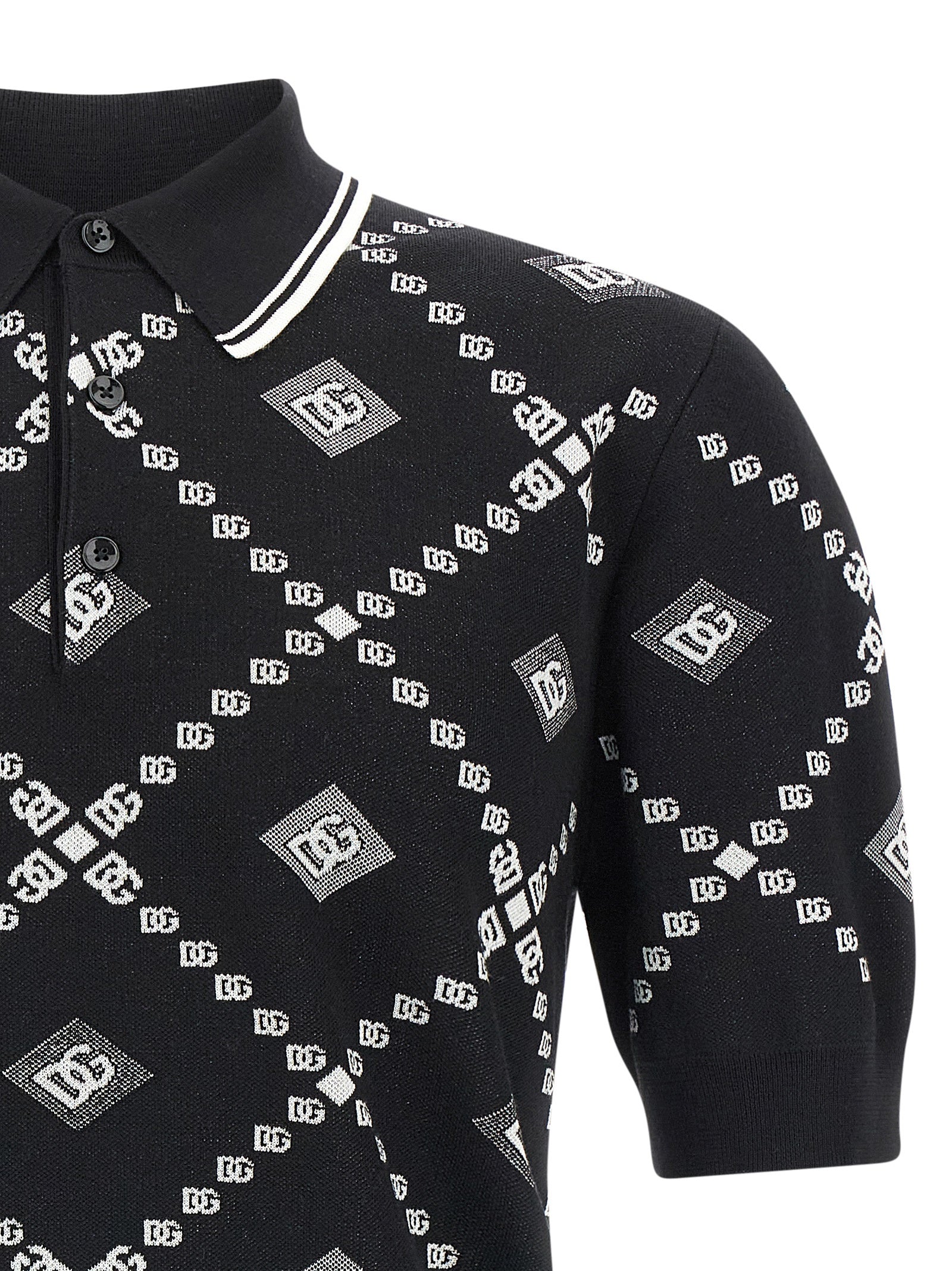 Dolce & Gabbana Bicolor Cashmere Polo Shirt