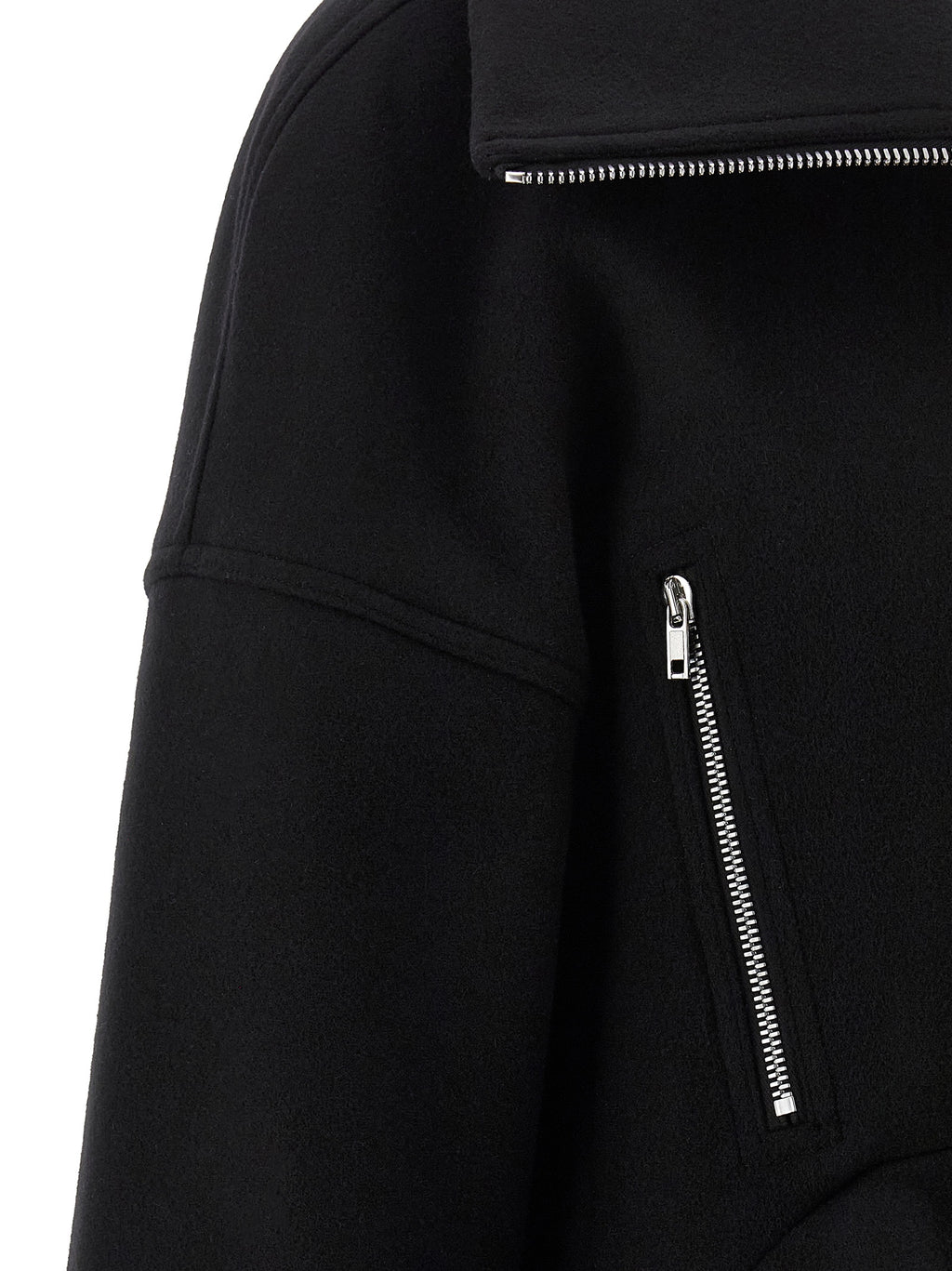 Rick Owens Black Virgin Wool Coat