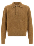 Ami Paris Beige Alpaca Leather Polo Shirt