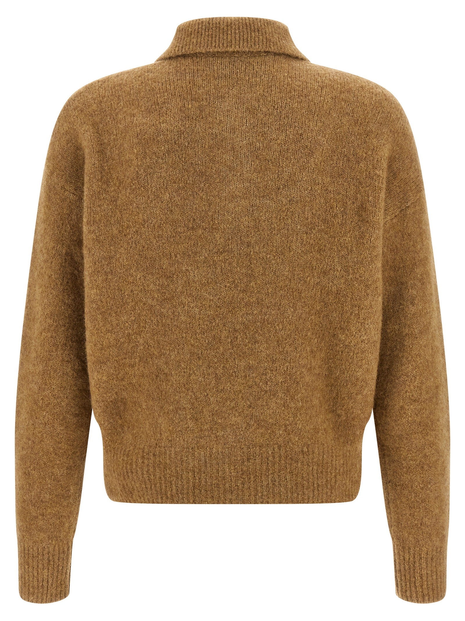 Ami Paris Beige Alpaca Leather Polo Shirt
